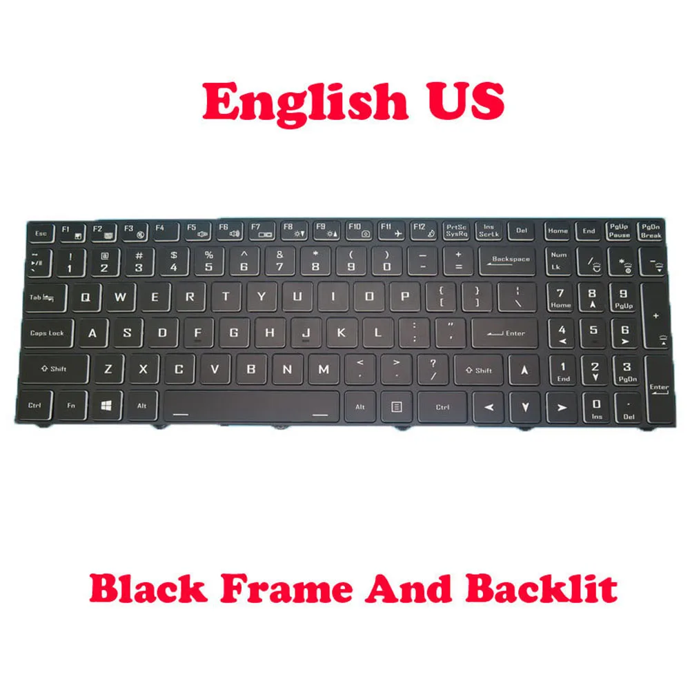 Laptop RGB Backlit Keyboard For CLEVO N15Z3 PB70 PB71 PB50 PB51 CVM18H93US9430 6-80-N15Z0-01D-1 United States US Silver Frame