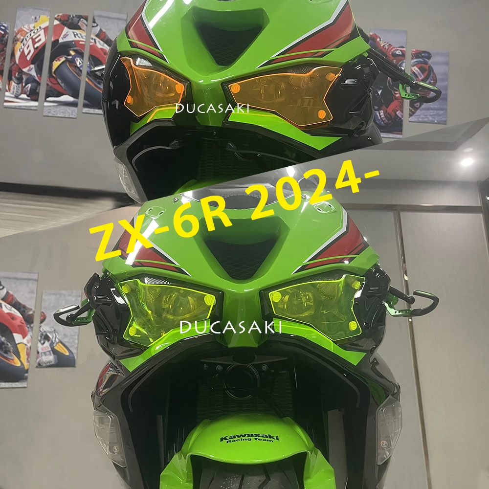 

For ZX-6R ZX6R ZX 6R 2024 ninja500 NINJA Motorcycle Headlight Guard Head Light Shield Screen CoverProtector