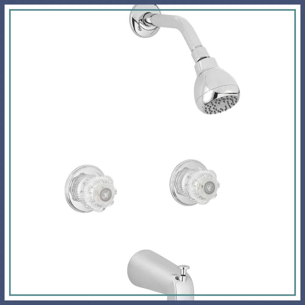 

Two Handle Acrylic Knobs Tub and Shower Faucet Trim Kit, Polished Chrome, 10SHO1H-CH-AV