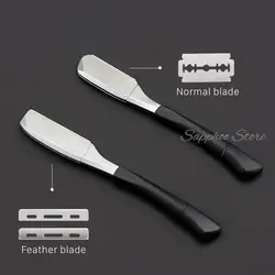 男性用シリコンフェザー,ステンレス鋼,折りたたみ式,あごひげシェービング,ストレートハンドル,あごひげ