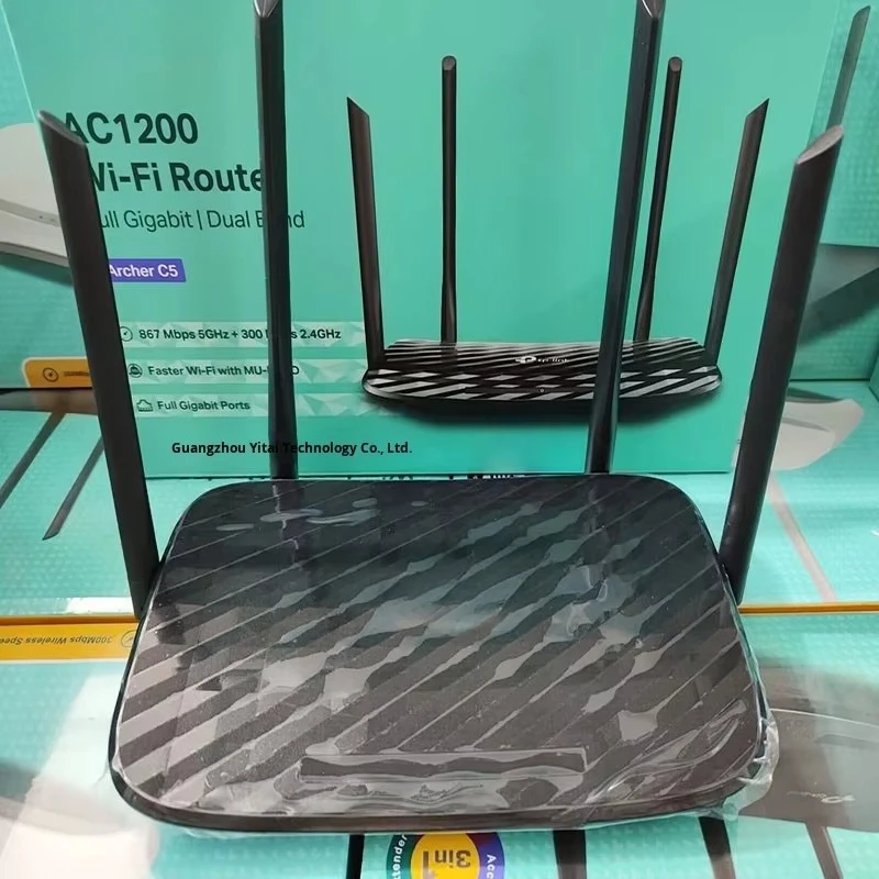 TP-LINK English Version Archer C5 Four-Antenna Dual-Band 2.4G&5G 1200M WiFi Router 100M Ethernet Port 6 Months Warranty