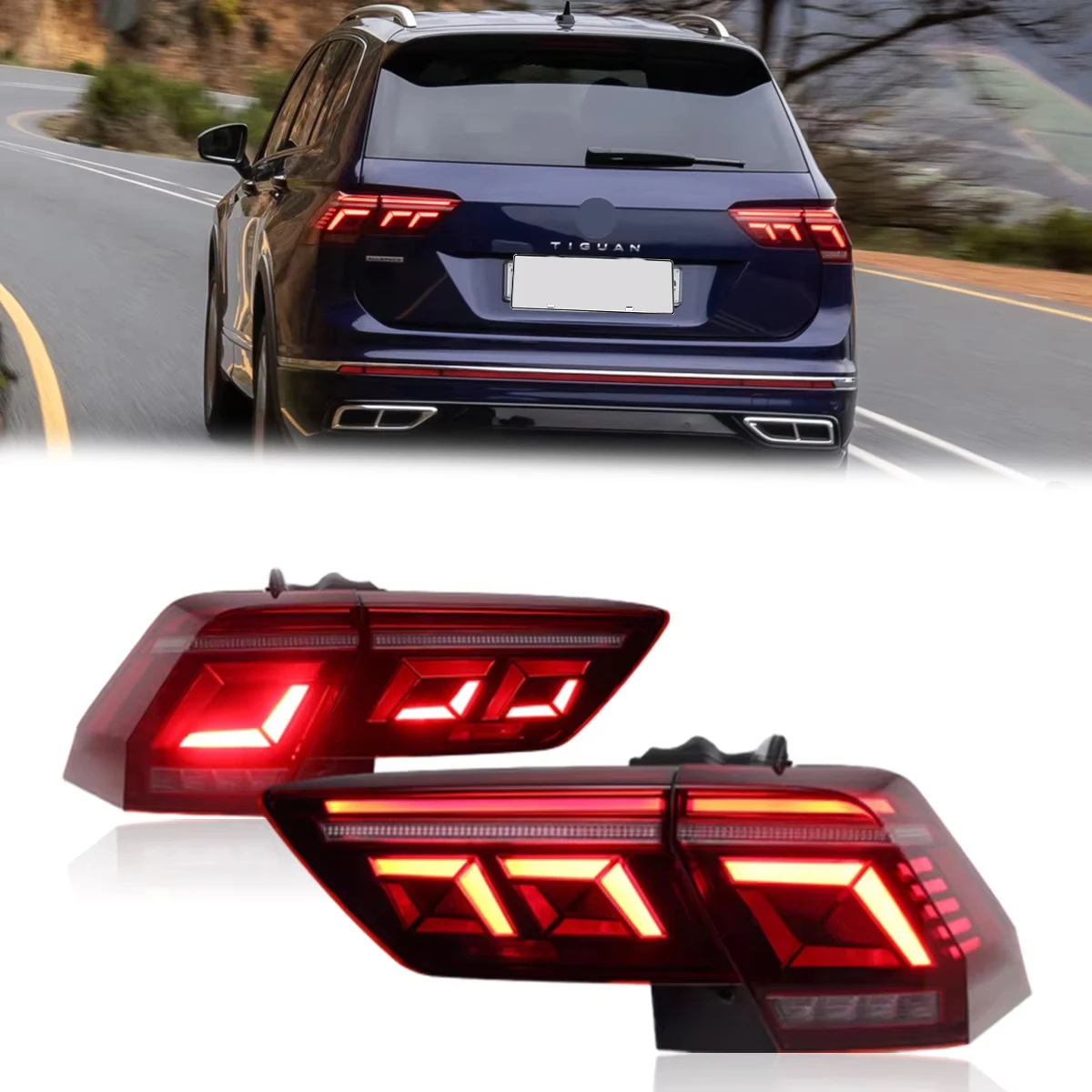 

TOYO TYPY New LED Taillight Upgrade Modified Full Tail Lamp Car Accessories For Volkswagen Tiguan 2017-2022 Dynamic Turn Signals