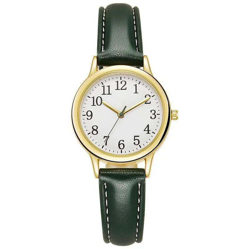 Frauen Quarzuhr leicht zu lesen arabische Ziffern einfaches Zifferblatt pu Lederband Dame Süßigkeiten Farbe reloj de mujer montre femme