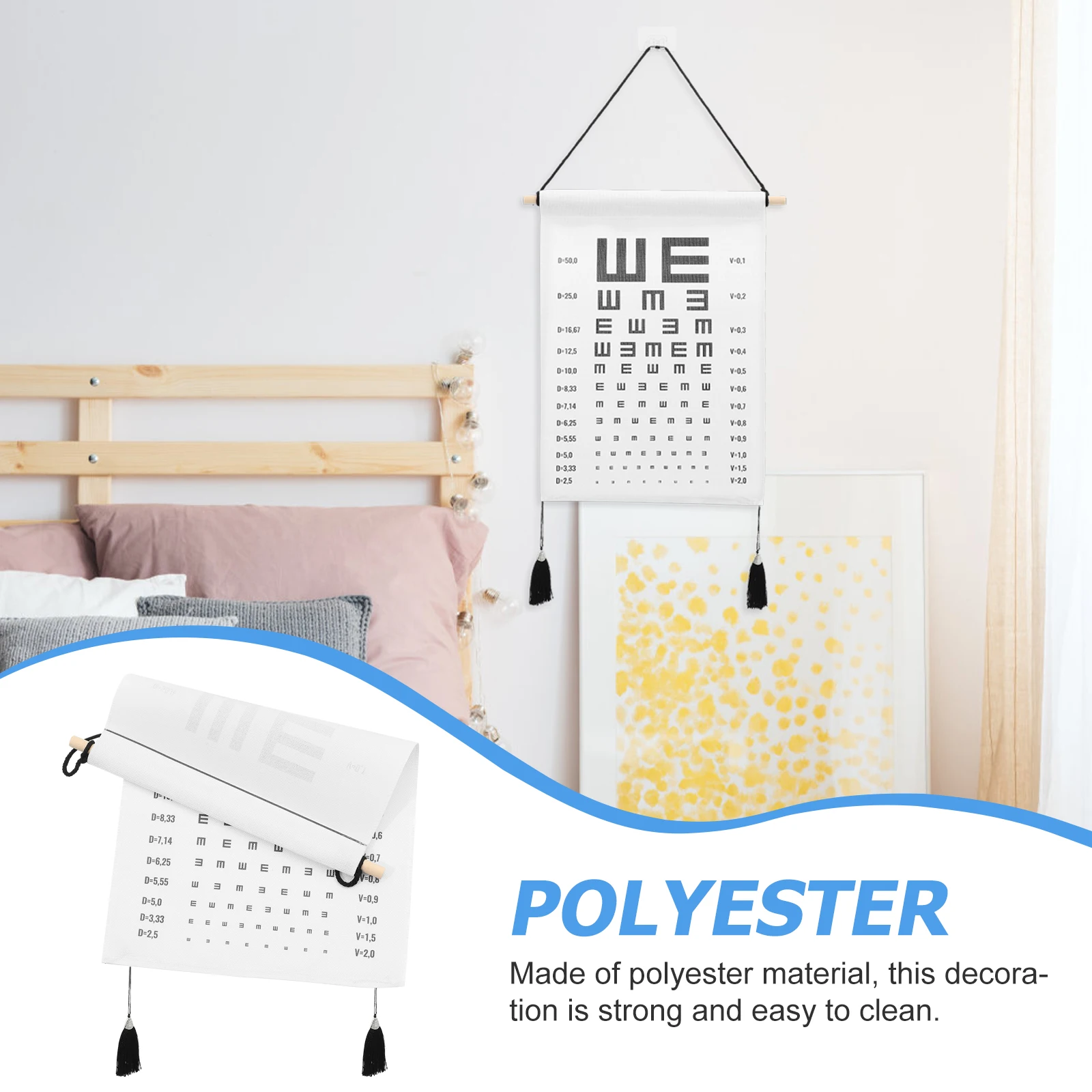 

Visual Eye 35x50cm Polyester Wall Hanging Decoration for Home Visual Testing Chart Kids Testing Distance Sight Chart