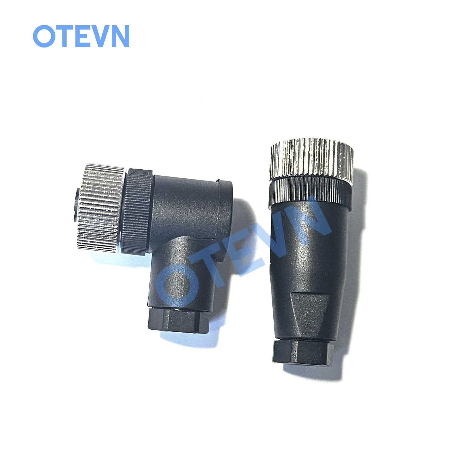 OTEVN IP67 M12 Sensor Connector Waterproof Female Plug Screw Threaded Coupling 4 Pin A Type Angle Electrical