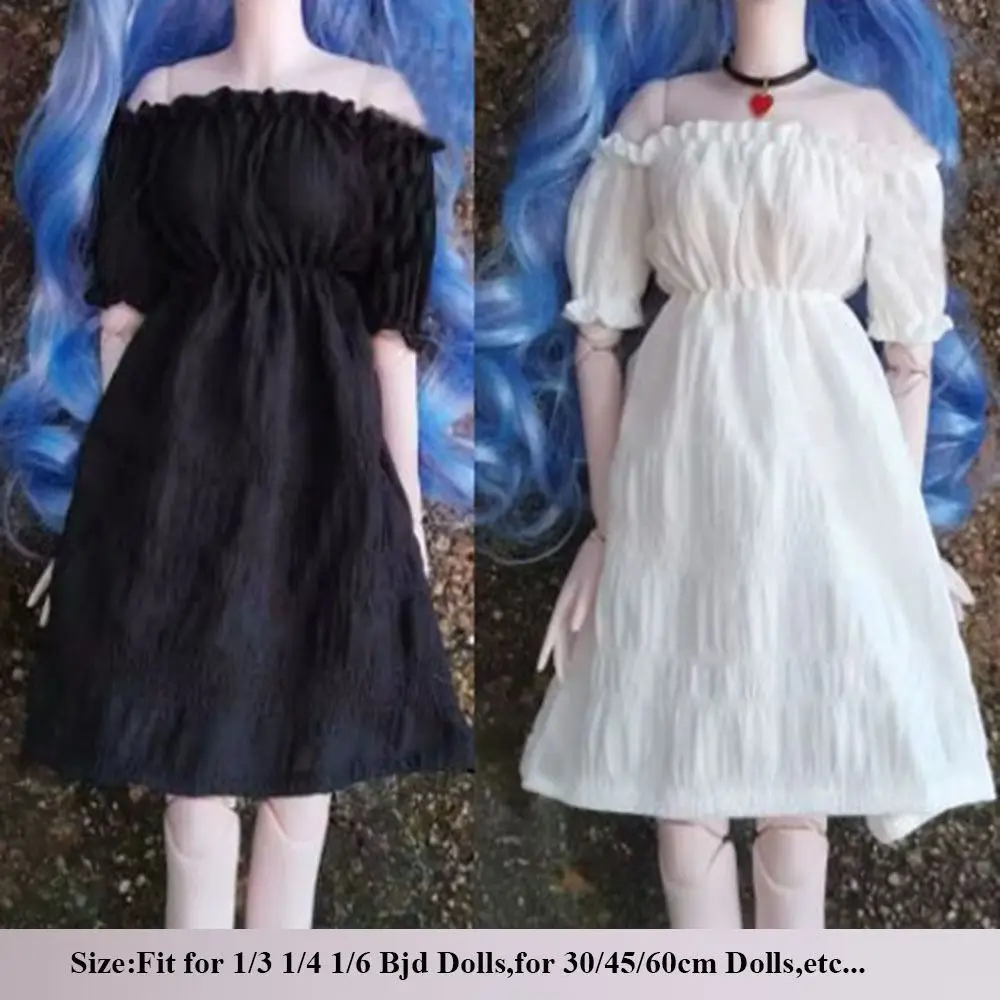 Handmade Doll's Dresses Clothes DIY Accessories Diy Girl Toy Doll White/black/red Dresses for 1/3 1/4 1/6 Bjd 30/45/60cm Dolls