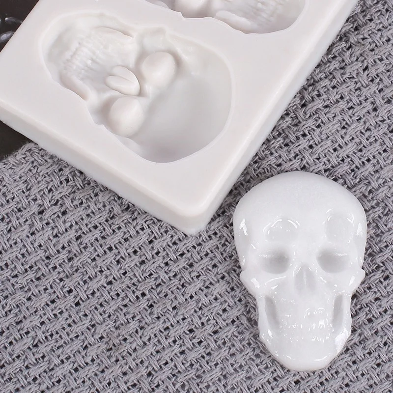 3D Skeleton Head Skull Silicone DIY Chocolate Candy Molds Party Cake Decoration Mold Pastry Baking Decoration Tools