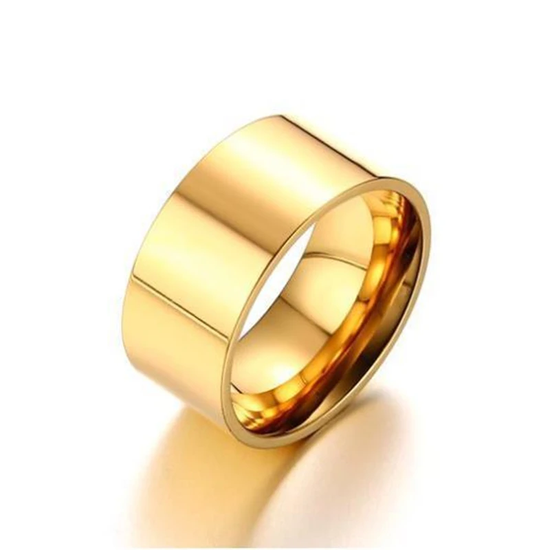 Fashion 8mm Wide Glossy Ring For Men/Women Rose Gold Color Stainless Steel Anniversary Party Ring Charm Jewelry Anneau Wholesale