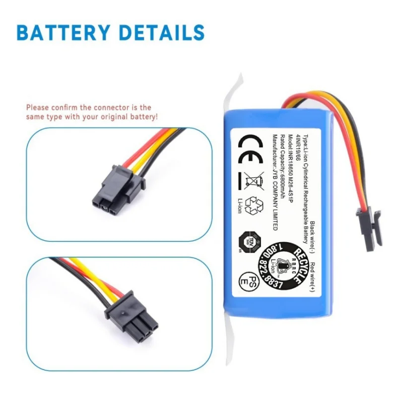 14.8V 12800mAh Robot Aspirapolvere Batteria per Qihoo 360 S5 S7 S7Pro T90 X9 Robot Aspirapolvere Batterie di Ricambio