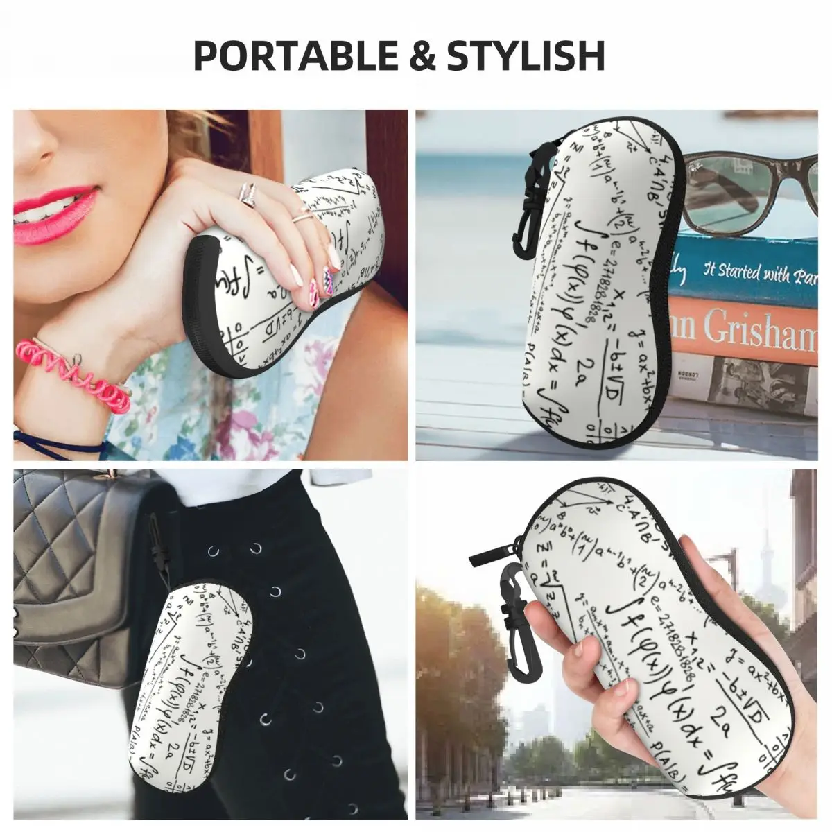 Custom Math Formulas Eyeglass Glasses Case Men Women Soft Geek Mathematics Physics Sunglasses Protective Pouch view 6
