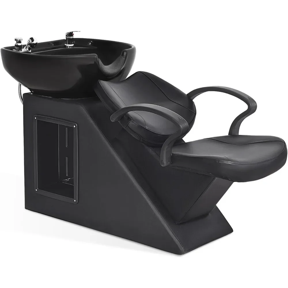 

Ceramic Bowl Shampoo Barber Chair ,Backwash Sink Barber Chair for Beauty Salon Spa Unit Station