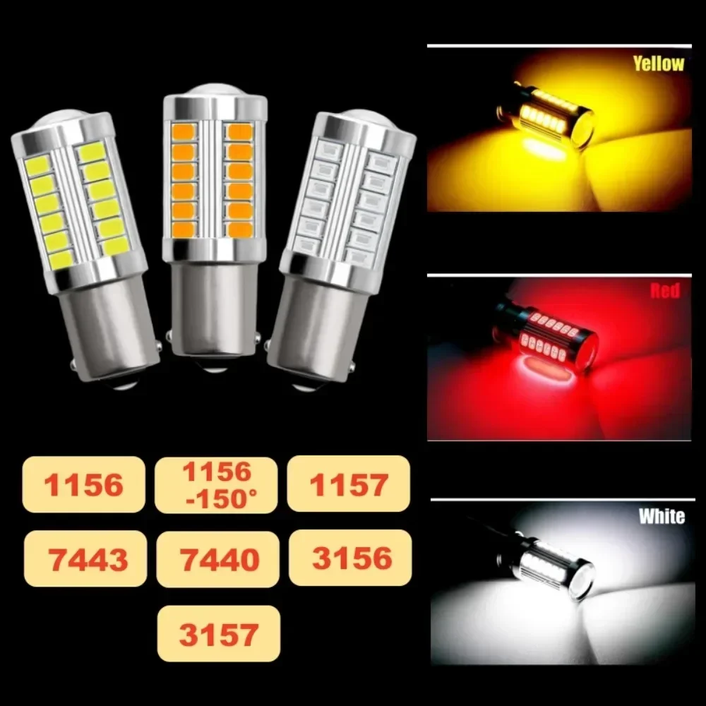 1156 1157 5730 5630 33SMD LED Bulb P21W BAU15S P21/5W 7440 W21W W21/5W 7443 12V White for Turn Signal Light Reverse Lamp