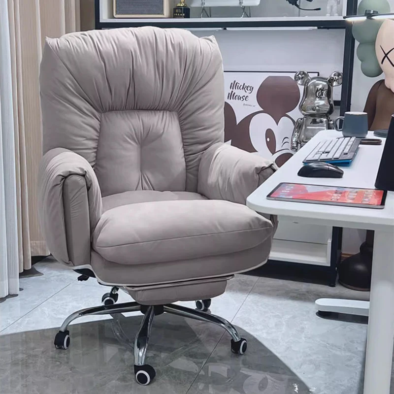 

Офисное кресло в минималистичном стиле с колесиками, подставкой для ног, легкое, расслабляющее, экономит пространство, с подголовником, мебель для библиотеки