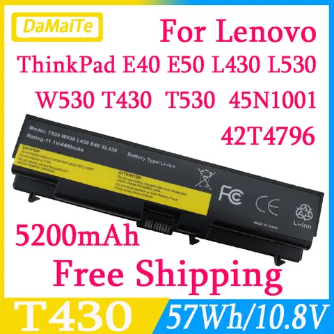 T430 45 n1001 42 n1000 Laptop-Akku für Lenovo Thinkpad T430i T410 T510i W530i L430 Sl530 0 a36302 0 a36303 45 n1006 57 y4185 70