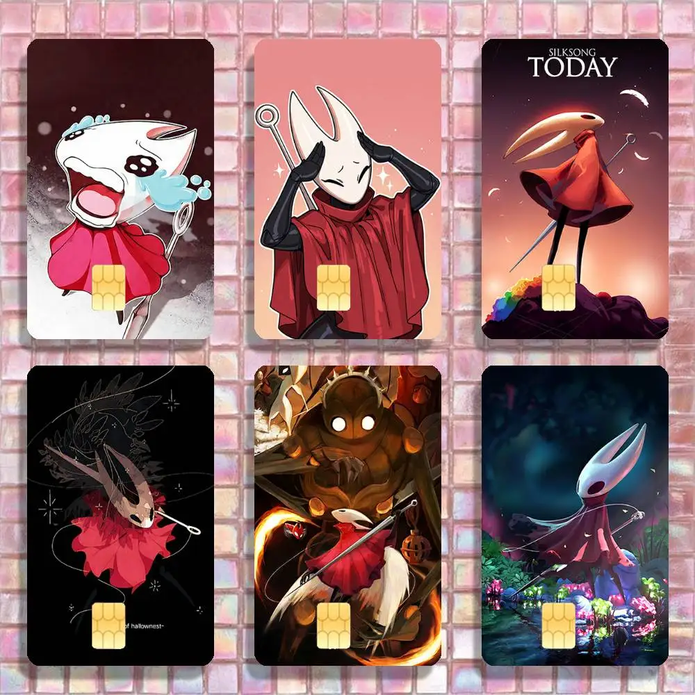 

H-Hollow K-Knight S-Silksong Hornet Stickers Credit Visa Debit Bank Charge Card Bus Metro Waterproof Sticker Decal Decoration