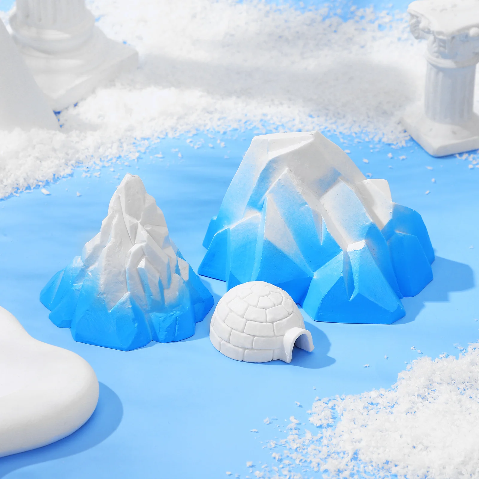 3 قطعة مصغرة القطب الشمالي فيض القباني الزينة الجليد الصغيرة لحوض السمك المشهد الصغير مشهد جبل الثلج #1