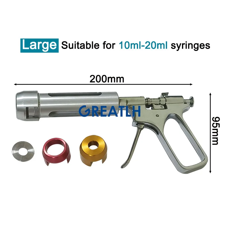 GREATLH Pistolet do liposukcji Pistolet strzykawkowy Wtrysk tłuszczu Autoklawowalne narzędzie do liposukcji Instrument chirurgiczny