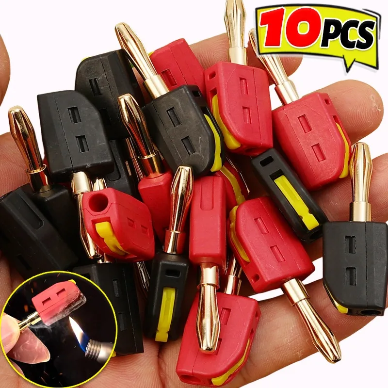 Quick Connect High Current Gold-plated Connector 32A 4mm Banana Plug Solderless Connector Audio Copper Speaker Amplifier