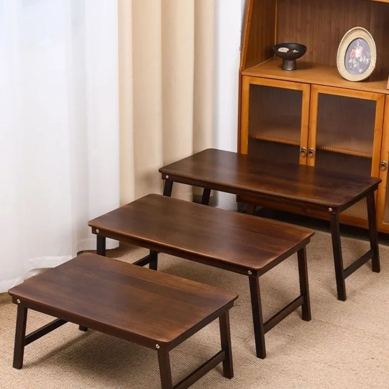 Camping Tables Camping Furnishings Solid Wood Foldable Kang Table Computer Desk Bay Window Bedside Tea Surface Indoor Outdoor