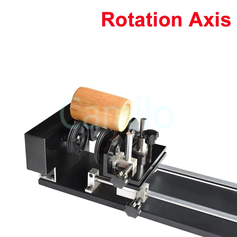 Rotary Rollers Axis Attachment with Stepper Motor Wheels for CNC Fiber Laser Marker CO2 Engraver Cylindrical Cutter