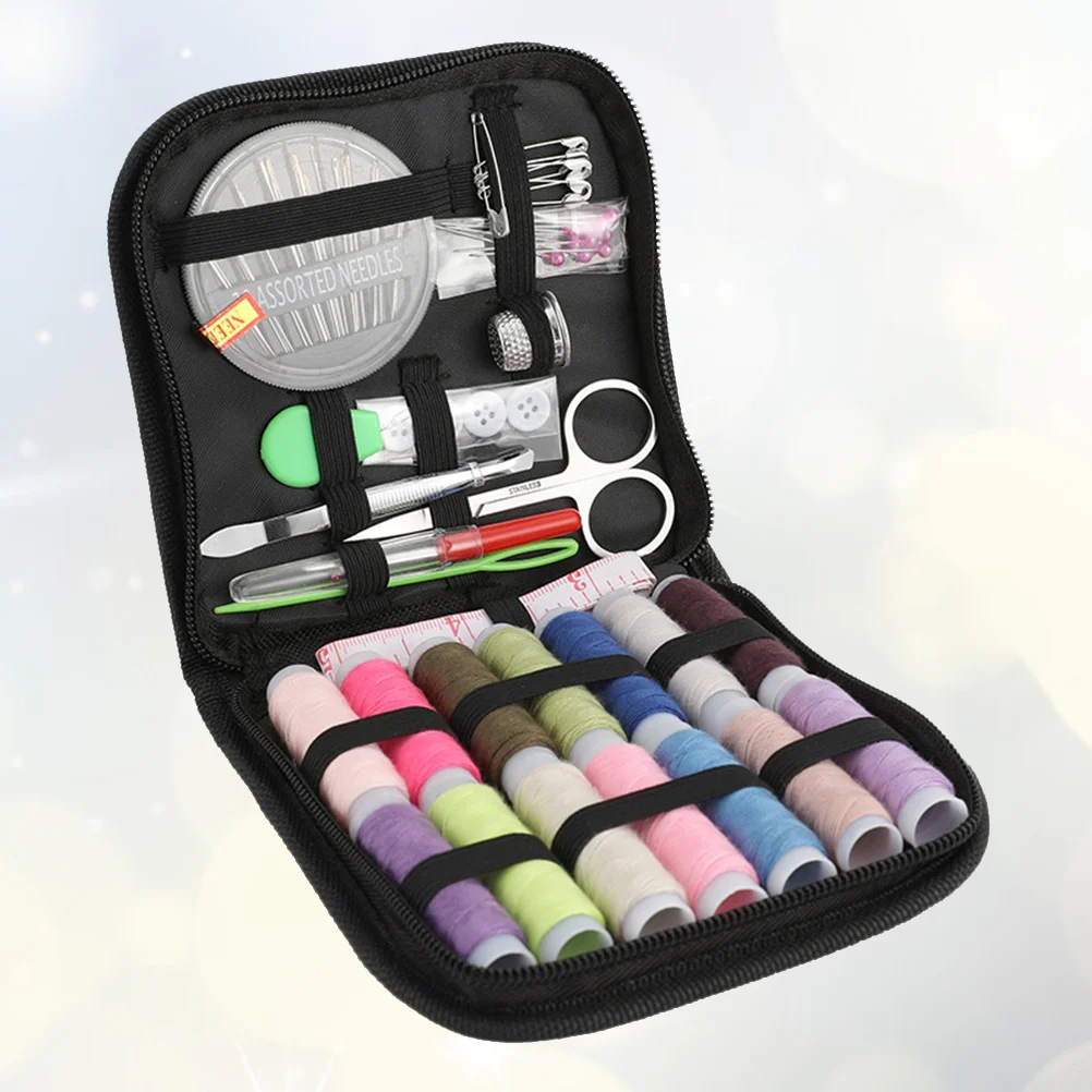 Ensemble d'outils de couture, fournitures de couture portables noires pour usage domestique, vêtements, fabrication de robes, décorations, outils de points, 1 ensemble