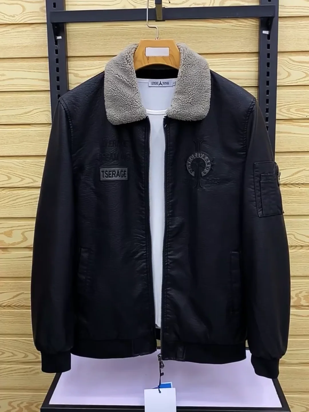 

Мужская куртка из искусственной кожи на флисовой подкладке, осенне-зимняя, новая, модная, приталенная, удобная, премиум-класса, трендовая