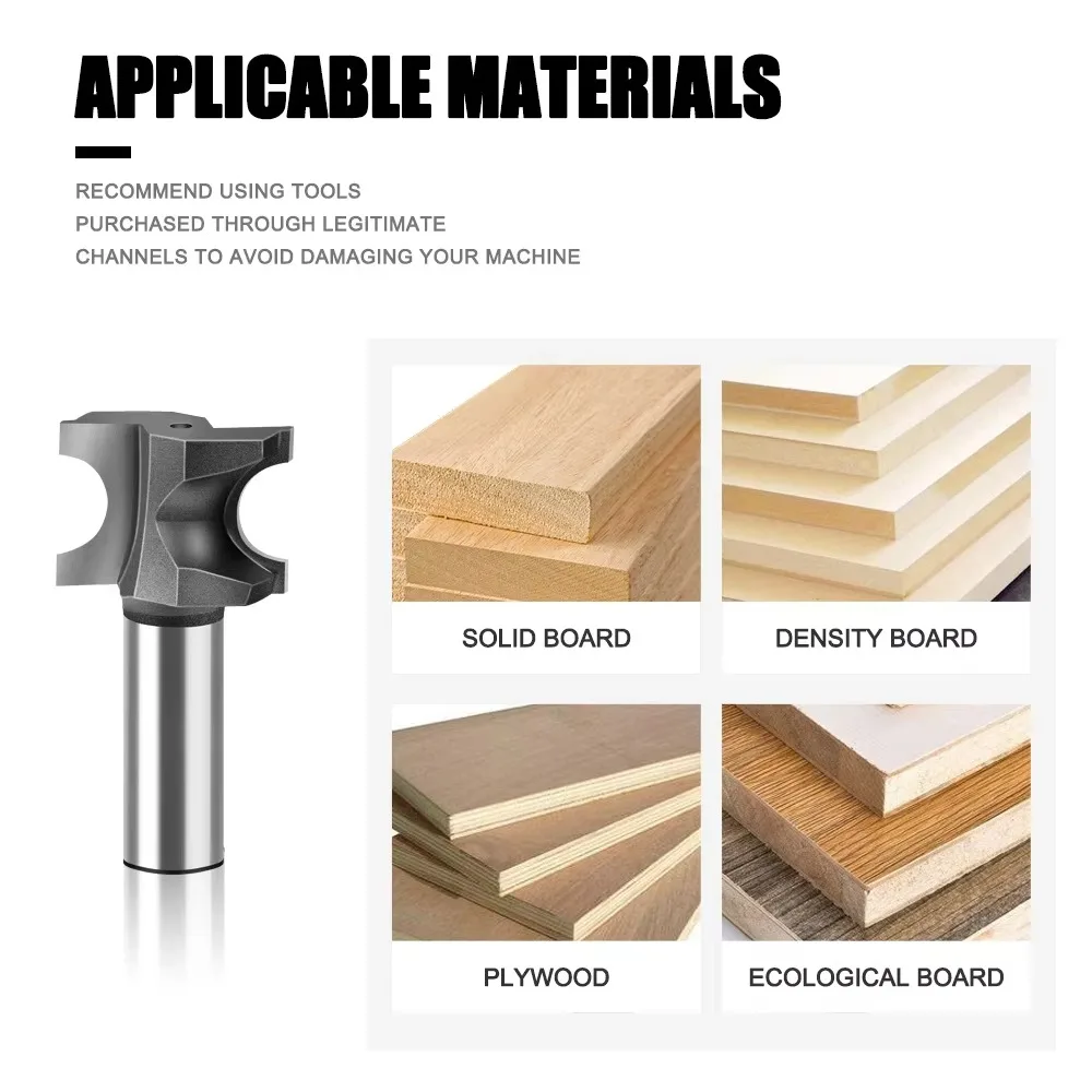 1 قطعة 1/2 "1/4" عرقوب نصف جولة راوتر بت النجارة نصف قاطع دائري النقش طحن راوتر بت التشذيب راوتر بت