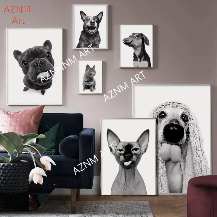 Sphinx Cat French Bulldog Animal Art Canvas Painting Nordic Poster And Print Living Room Home Decor Wall Pictures