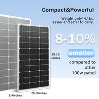 100W 200W Solar Panel 18V Rigid Glass Photovoltaic Panel Monocrystaillne Solar Cell For 12V/24V Battery Charger