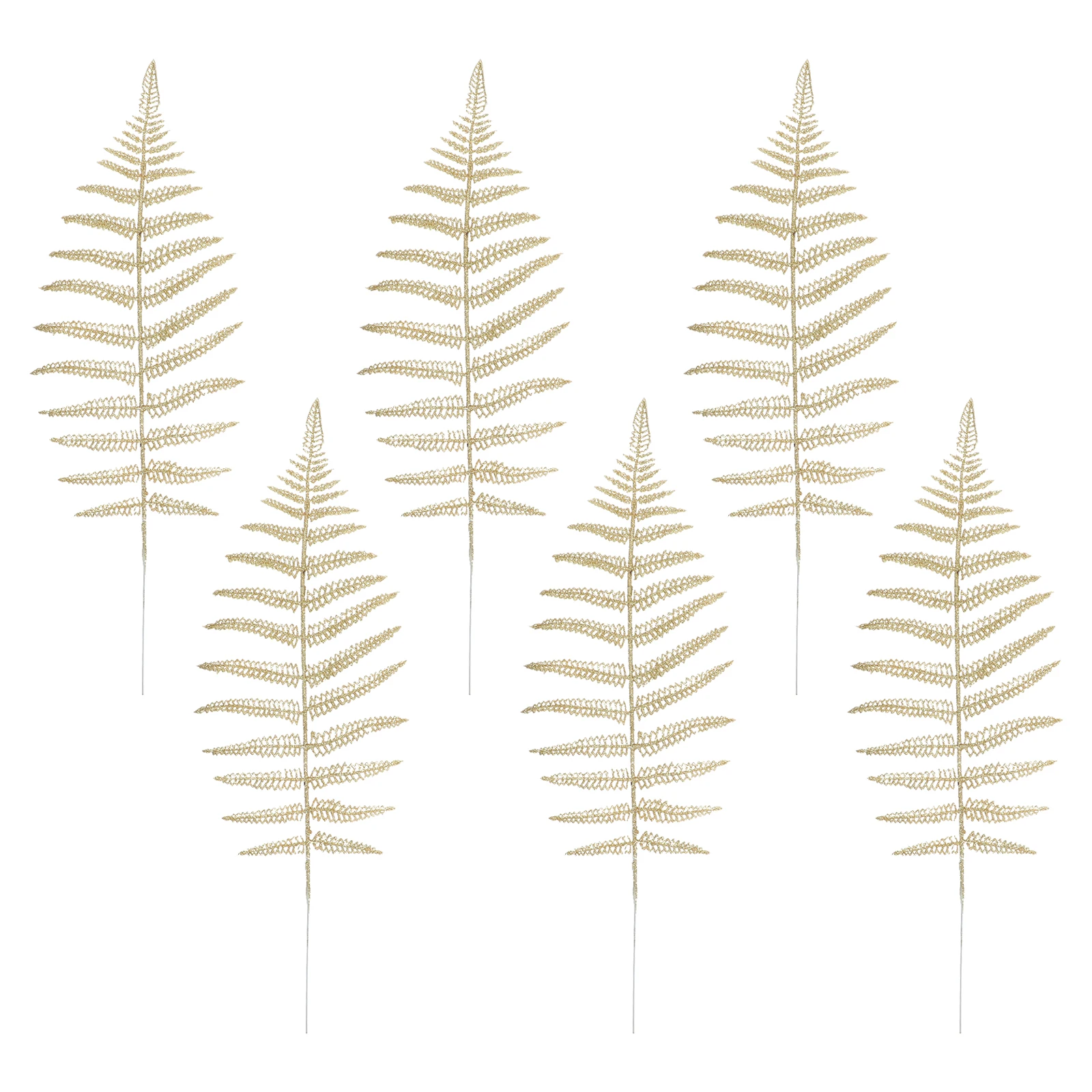 

6 Pcs Artificial Leaves Picks Decorative Leaf Prop Xmas Decoration Metal Christmas Adornment Garland Christmas Fake Leaf Party