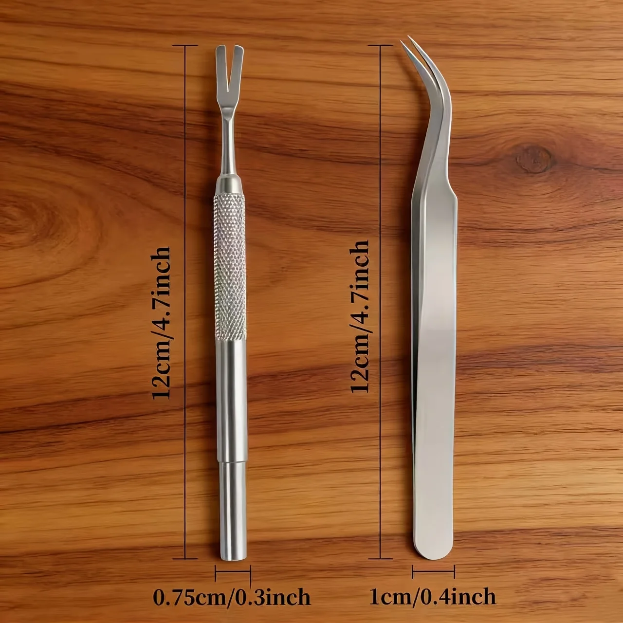 2pcs Set of Tick Forks and Tick Tweezers, Made of 1pc Stainless Steel for High-end Quality. Can Be Sterilized and Reused