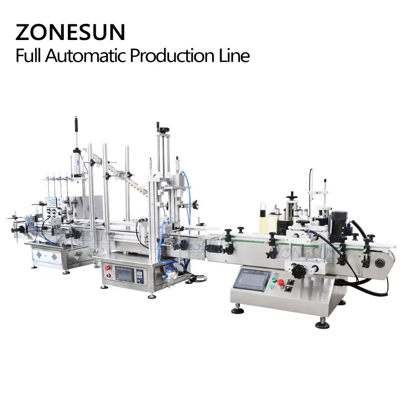 ZONESUN-teclas de buceo automáticas de escritorio, jabón espumoso, aceite esencial, líquido, botella redonda, llenado, tapado, máquina etiquetadora, ZS-FAL180C