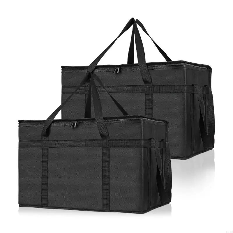 

2PCs Heavy Type Insulated Pizza Delivery Bags With Thermals Insulation Waterproof Lining Keep Cold Hot Outdoor Event