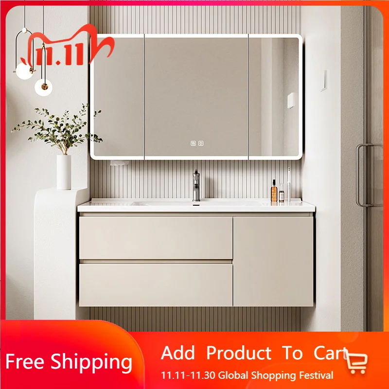 

Washbasin Combination Bathroom Cabinets Toilet Vintage Drawer Vanity Bathroom Cabinets Mirror Storage Mobile Bagno Furniture