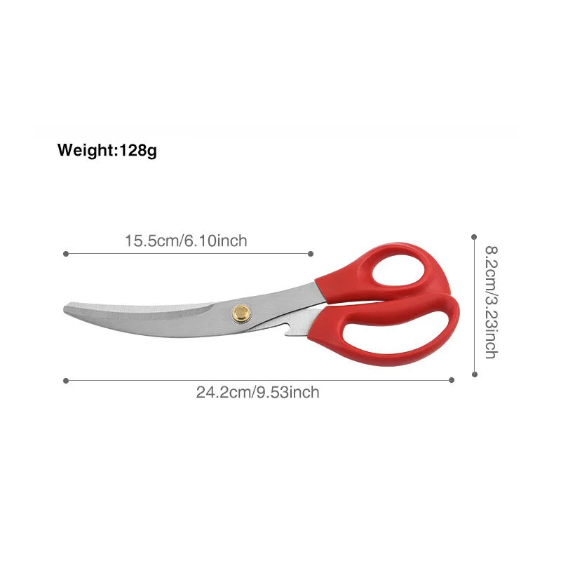 1pc Stainless Steel Kitchen Scissors - Multipurpose Seafood Scissors for Lobster, Crab, Poultry, and Vegetables - Ergonomic Hand