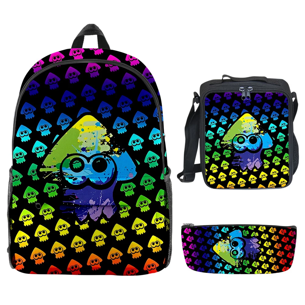 Popular Novelty Cool Splatoon 3 3D Print 3pcs/Set Student School Bags Laptop Daypack Backpack Crossbody Lunch bag Pencil Case