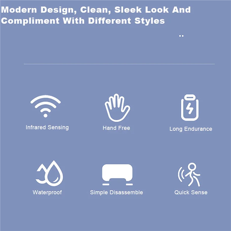 A99E-2X Pulsante di scarico automatico per WC Sensore intelligente per WC Sensore di scarico per WC intelligente ricaricabile a infrarossi esterno