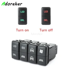 1Pc Dual BSM LED DRL Power Switch Front Fog Lamp Switch Button For Toyota FJ Land Cruiser Prado 120 LC100 Car Accessories