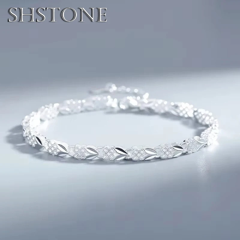 

SHSTONE High Quality 925 Sterling Silver Multiple Styles Bracelet For Women Fashion Wedding Party Beautiful Fine Jewelry Gift