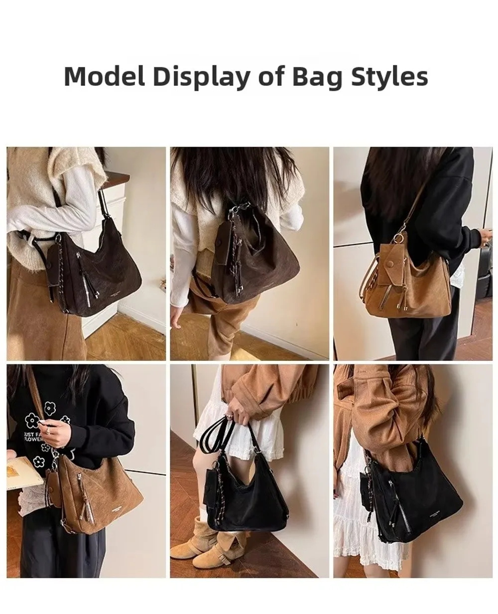 Lässige Leichte Schultertasche mit Großer Kapazität Multifunktionale Tragetasche Umhängetasche für Damen – Detail 8