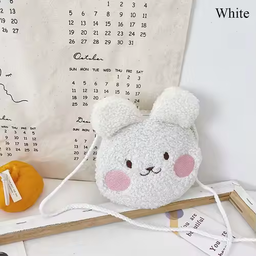 New Cartoon Bear Girls Plush Shoulder Bag Autumn Winter Cute Kids Messenger Bag Children 2025 Crossbody Bag - Image 9