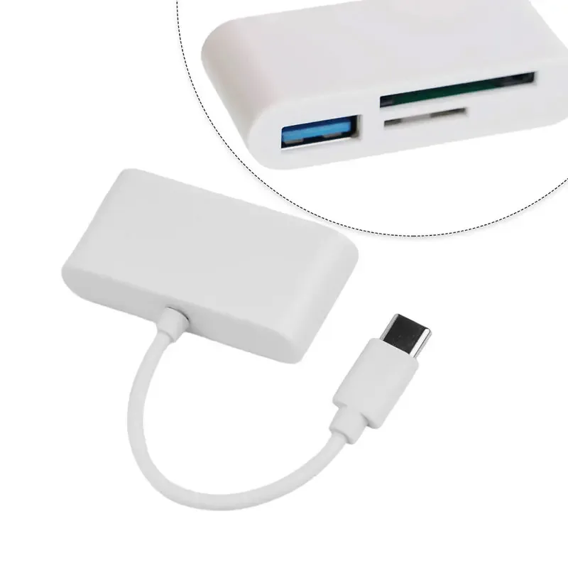 

Устройство чтения карт памяти USB-C — SD, многопортовый адаптер 3-в-1 с USB-портом, совместимый с MacBook Air/Pro, Chromebook, De