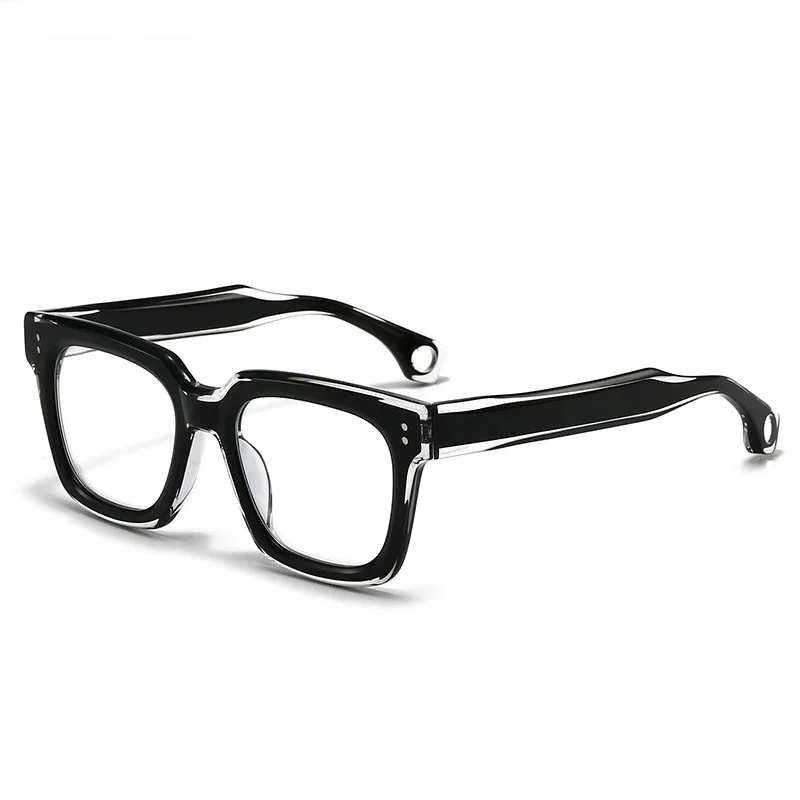 SPENCE Blake Kuwahara Inspired Square Acetate Glasses | Frame-within-a-frame Layered Handmade Optical Eyewear for Unisex