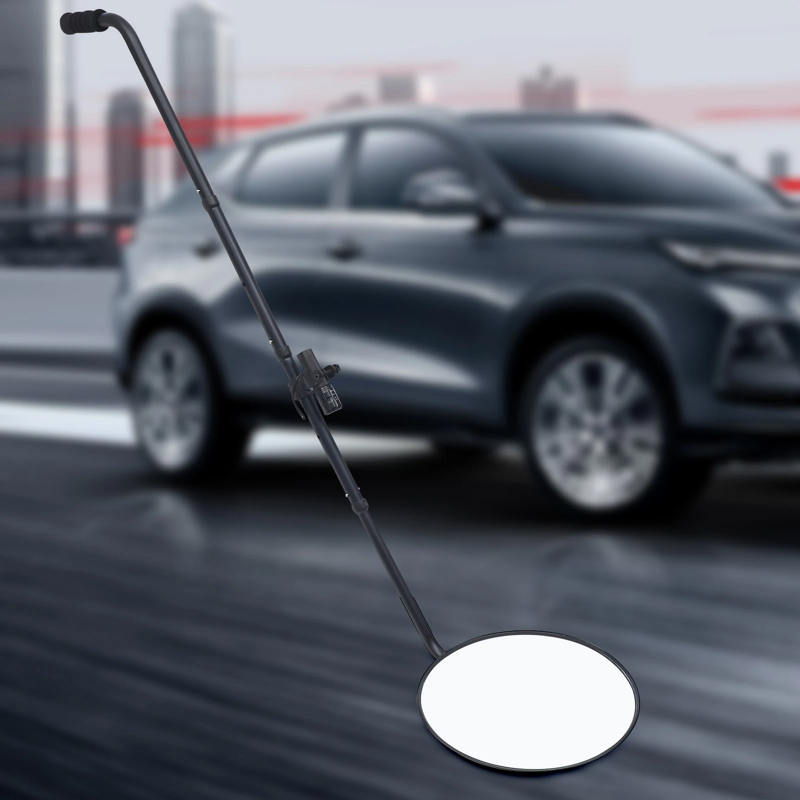 12'' Under Car Chassis Inspection Mirror with Length Extendable Handle DurableTelescopic Rod Undercarriage Inspection Tool