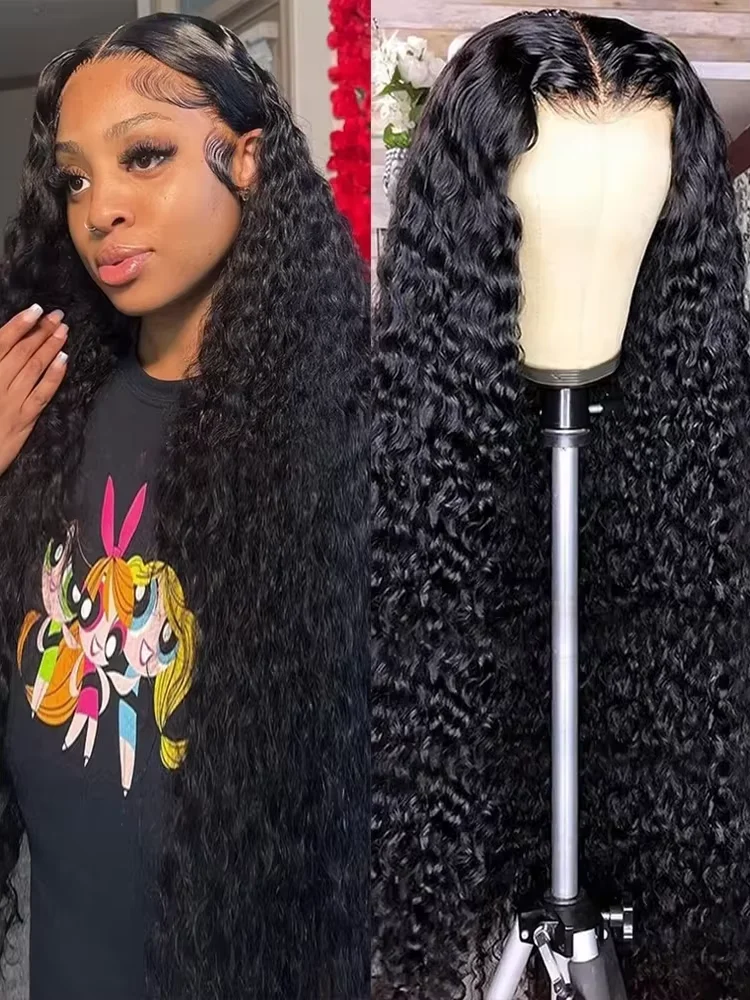 

Парики с глубокими волнами Натуральные черные человеческие волосы 13x4 13x6 HD Прозрачные кружевные полные фронтальные парики Вьющиеся парики для женщин Плотность 220%