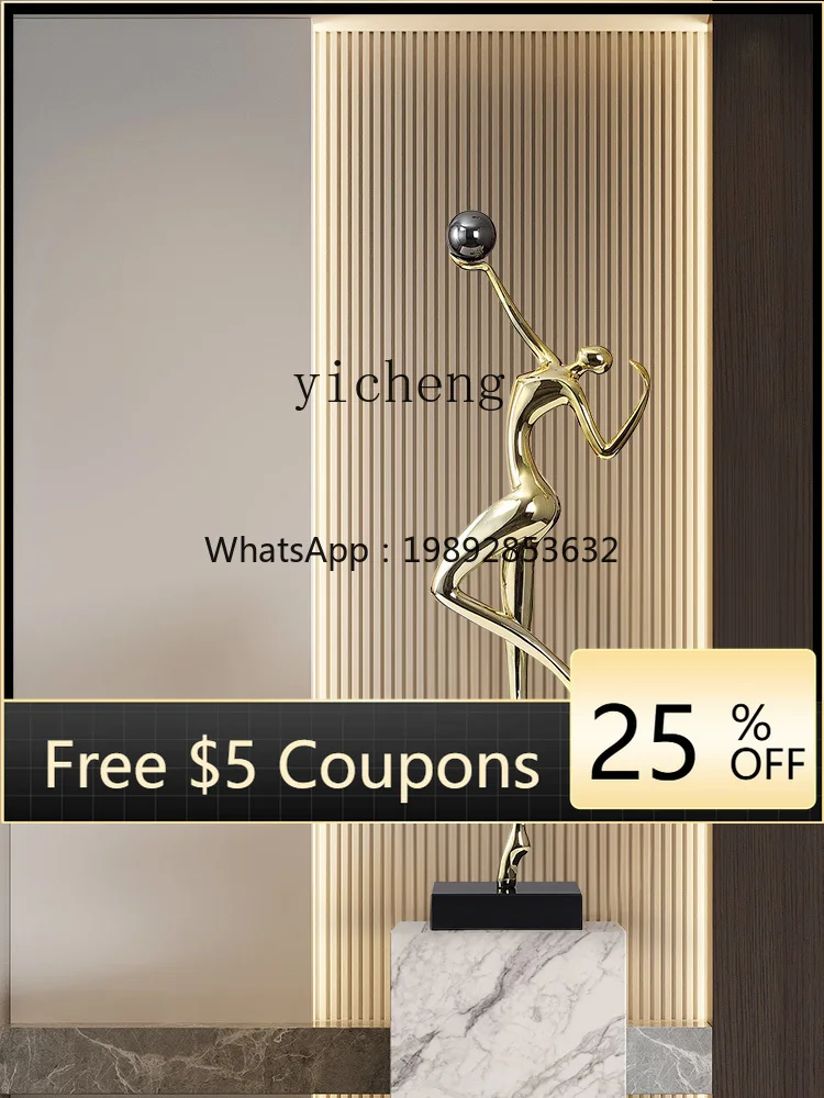 EE  art figure sculpture vertical high ornament light luxury slender high sense handicraft