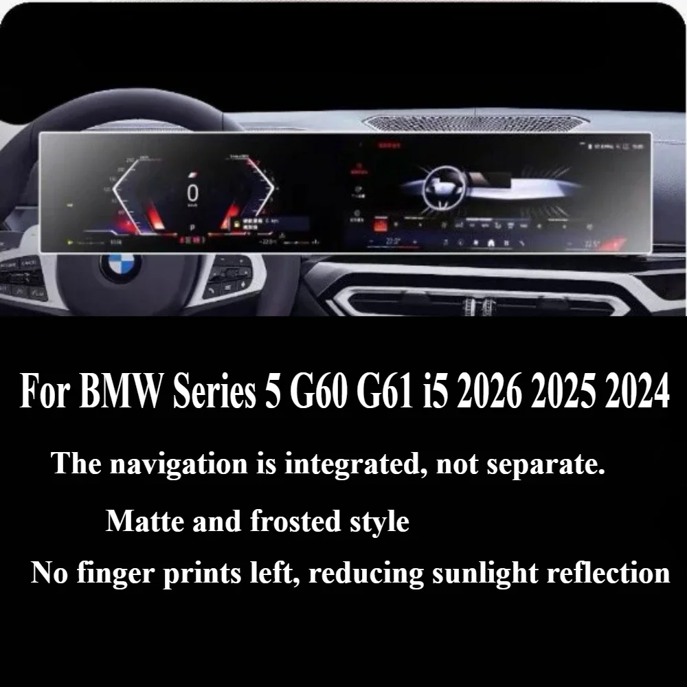 Tempered Glass Protective Film For BMW Series 5 G60 G61 i5 2026 2025 LCD GPS Navigation Media Touch Display Screen Wrap Film