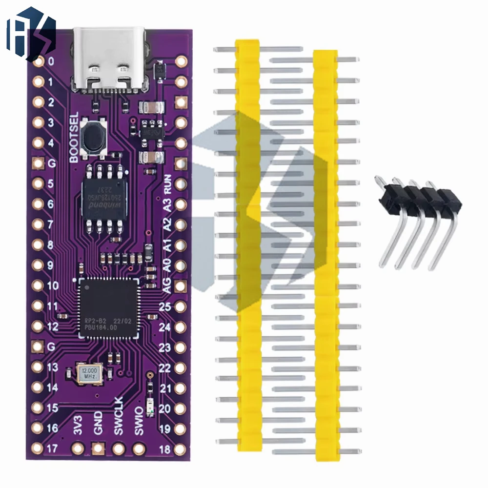Высокопроизводительная плата микроконтроллера Raspberry Pi Pico: RP2040 (двухъядерный ARM-процессор Cortex-M0+)