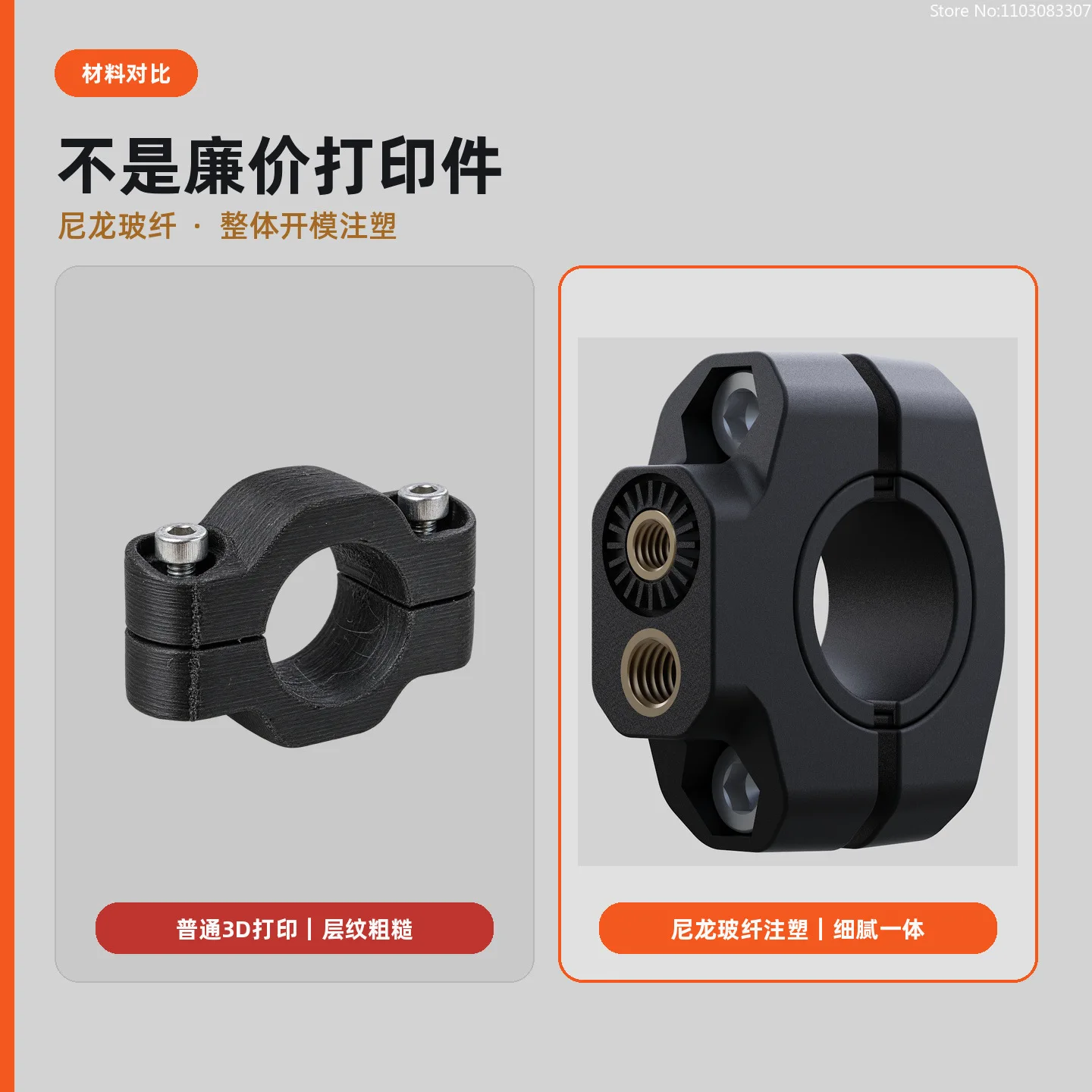 Spirit Beast M6/M8 Dual-Hole Expansion Clamp Mount Nylon Glass Fiber 22-28mm Handlebar for E-Scooter Universal Motorcycle Part