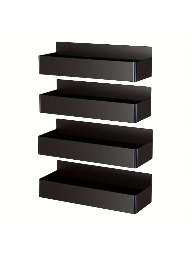 2 stuks/4 stuks magnetisch opbergrek, geen boor wandgemonteerde plank voor keuken en badkamer. Multifunctionele en ruimtebesparende organizer. - afbeelding 2
